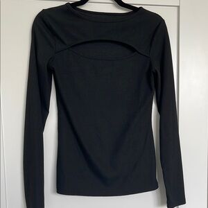 Black Long Sleeve Women's Top With Cutout